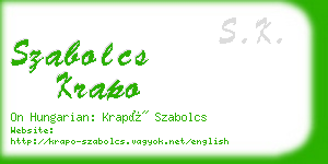 szabolcs krapo business card